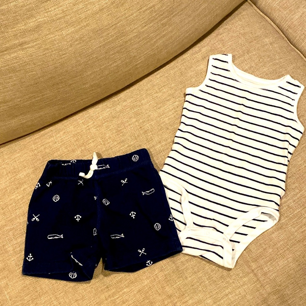 Carters Baby Tank Top Onesie & Shorts Set